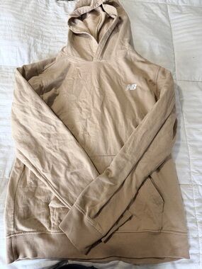 New Balance Tan Pullover Hoodie with Logo Tag